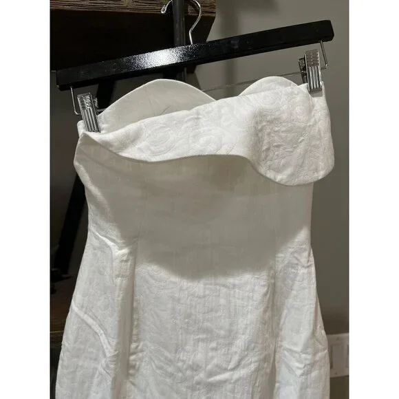 MARA HOFFMAN Lisha Strapless Cotton Midi Dress Ivory Womens Size 00